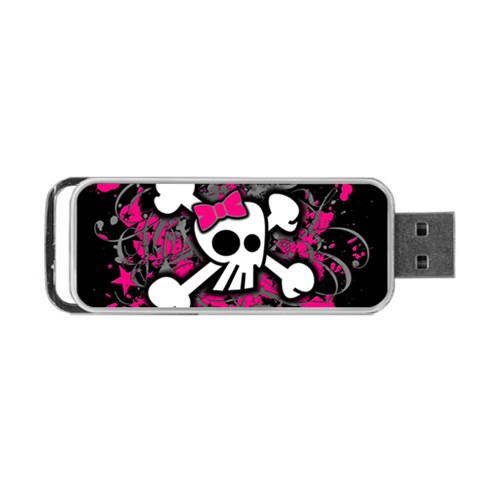 Girly Skull & Crossbones Portable USB Flash (One Side) from UrbanLoad.com Front