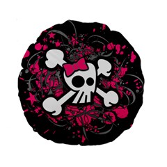 Girly Skull & Crossbones Standard 15  Premium Round Cushion  from UrbanLoad.com Back