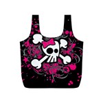 Girly Skull & Crossbones Full Print Recycle Bag (S)