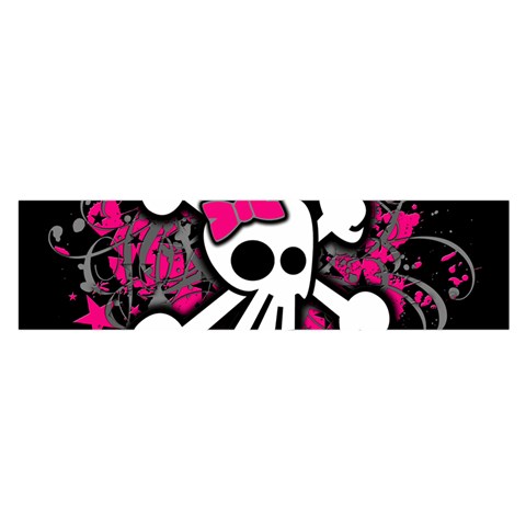 Girly Skull & Crossbones Satin Scarf (Oblong) from UrbanLoad.com Front