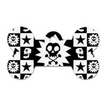 Gothic Punk Skull Dog Tag Bone (Two Sides)
