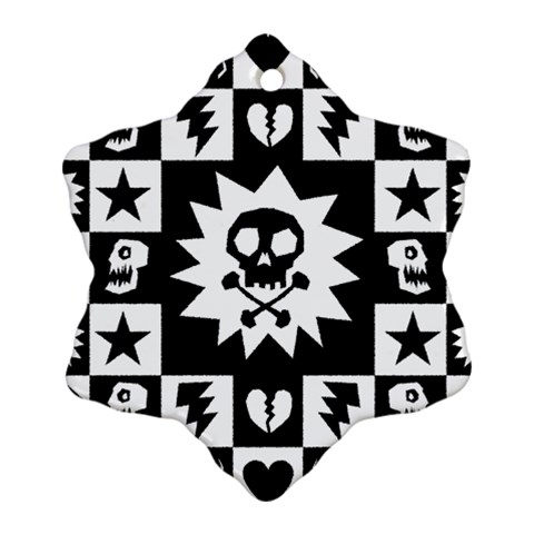 Gothic Punk Skull Snowflake Ornament (Two Sides) from UrbanLoad.com Front