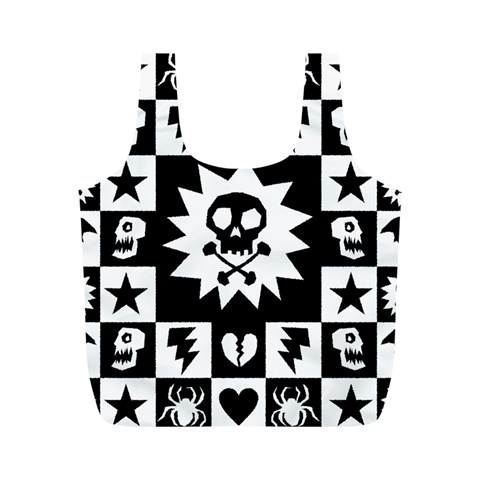 Gothic Punk Skull Full Print Recycle Bag (M) from UrbanLoad.com Front