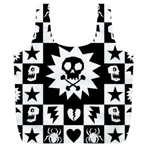 Gothic Punk Skull Full Print Recycle Bag (XL) from UrbanLoad.com Front