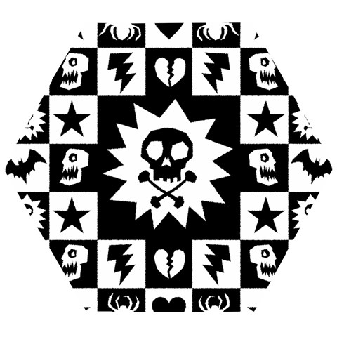 Gothic Punk Skull Wooden Puzzle Hexagon from UrbanLoad.com Front