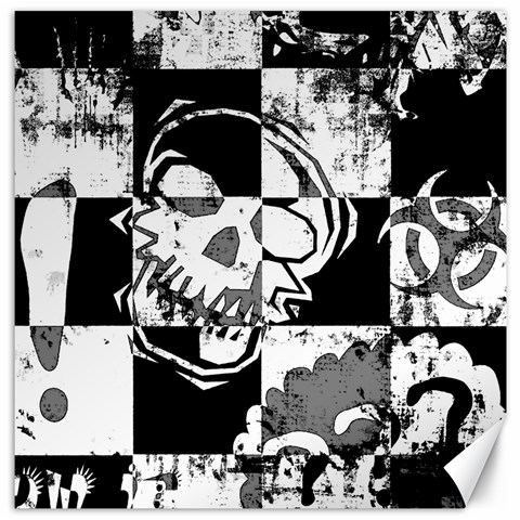 Grunge Skull Canvas 12  x 12  from UrbanLoad.com 11.4 x11.56  Canvas - 1