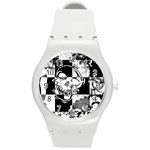 Grunge Skull Round Plastic Sport Watch (M)