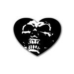 Morbid Skull Rubber Heart Coaster (4 pack)