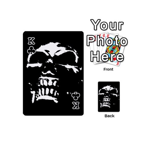King Morbid Skull Playing Cards 54 Designs (Mini) from UrbanLoad.com Front - ClubK