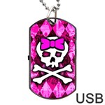Pink Bow Princess Dog Tag USB Flash (One Side)