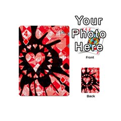 Love Heart Splatter Playing Cards 54 Designs (Mini) from UrbanLoad.com Front - Diamond4
