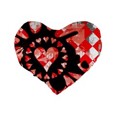 Love Heart Splatter Standard 16  Premium Heart Shape Cushion  from UrbanLoad.com Back