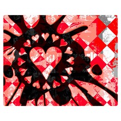 Love Heart Splatter Double Sided Flano Blanket (Medium) from UrbanLoad.com 60 x50  Blanket Back