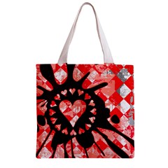 Love Heart Splatter Zipper Grocery Tote Bag from UrbanLoad.com Back
