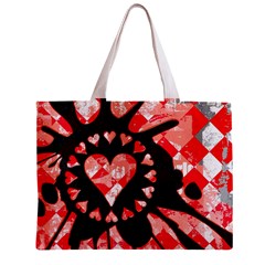 Love Heart Splatter Zipper Mini Tote Bag from UrbanLoad.com Front