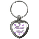 purple flower girl Key Chain (Heart)