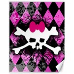 Pink Diamond Skull Canvas 12  x 16 