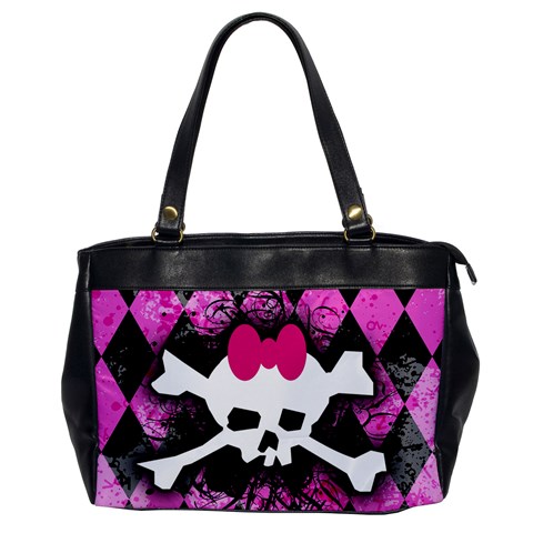Pink Diamond Skull Oversize Office Handbag from UrbanLoad.com Front