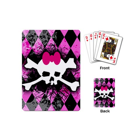 Pink Diamond Skull Playing Cards Single Design (Mini) from UrbanLoad.com Back