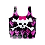 Pink Diamond Skull Full Print Recycle Bag (S)