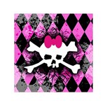 Pink Diamond Skull Small Satin Scarf (Square)