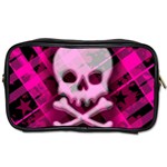 Pink Plaid Skull Toiletries Bag (One Side)