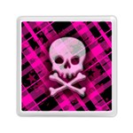 Pink Plaid Skull Memory Card Reader (Square)