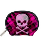 Pink Plaid Skull Accessory Pouch (Small)