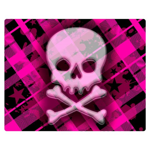 Pink Plaid Skull Double Sided Flano Blanket (Medium) from UrbanLoad.com 60 x50  Blanket Front