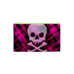 Pink Plaid Skull Cosmetic Bag (XS)