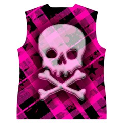Pink Plaid Skull Women s Button Up Vest from UrbanLoad.com Back