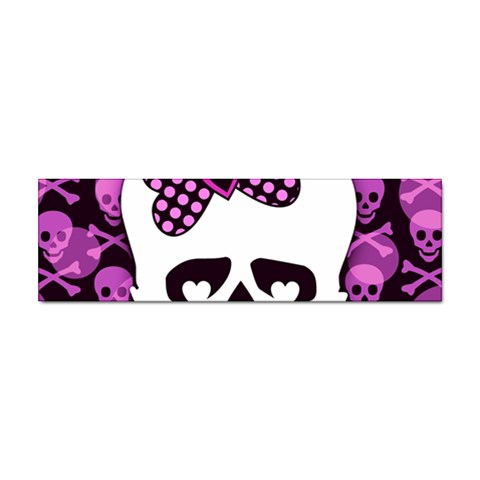 Pink Polka Dot Bow Skull Sticker Bumper (100 pack) from UrbanLoad.com Front