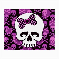 Pink Polka Dot Bow Skull Small Glasses Cloth (2 Sides) from UrbanLoad.com Back