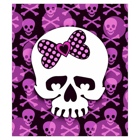 Pink Polka Dot Bow Skull Drawstring Pouch (Small) from UrbanLoad.com Front