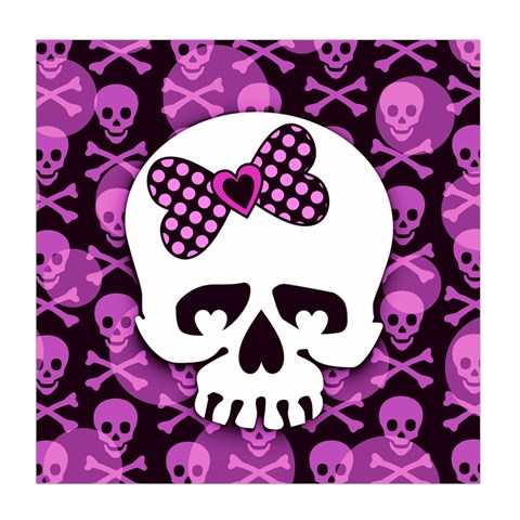 Pink Polka Dot Bow Skull Duvet Cover Double Side (Queen Size) from UrbanLoad.com Front
