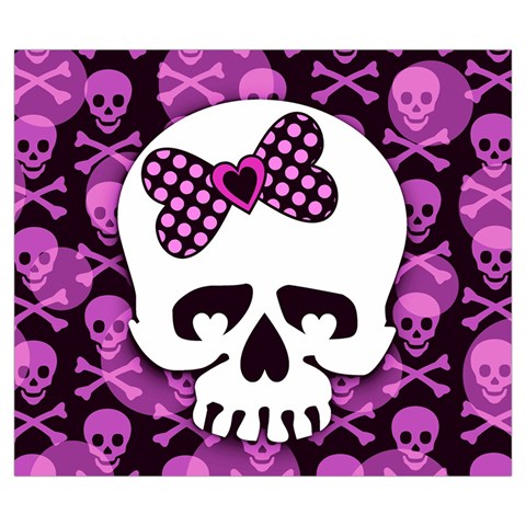 Pink Polka Dot Bow Skull Zipper Large Tote Bag from UrbanLoad.com Front