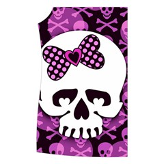Pink Polka Dot Bow Skull Women s Button Up Vest from UrbanLoad.com Front Right