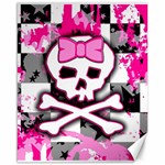 Pink Skull Scene Girl Canvas 16  x 20 