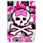 Pink Skull Scene Girl Canvas 20  x 30 
