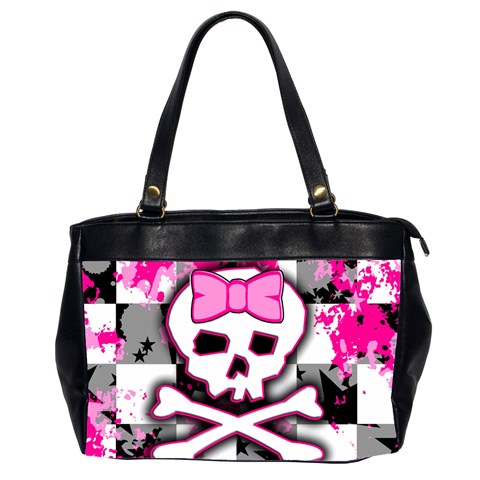 Pink Skull Scene Girl Oversize Office Handbag (2 Sides) from UrbanLoad.com Front