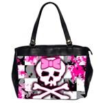 Pink Skull Scene Girl Oversize Office Handbag (2 Sides)