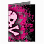 Pink Skull Star Splatter Greeting Card