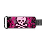 Pink Skull Star Splatter Portable USB Flash (Two Sides)