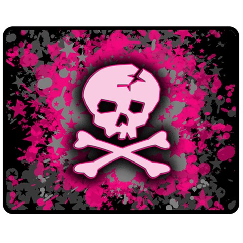 Pink Skull Star Splatter Double Sided Fleece Blanket (Medium) from UrbanLoad.com 58.8 x47.4  Blanket Front