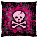 Pink Skull Star Splatter Standard Flano Cushion Case (One Side)