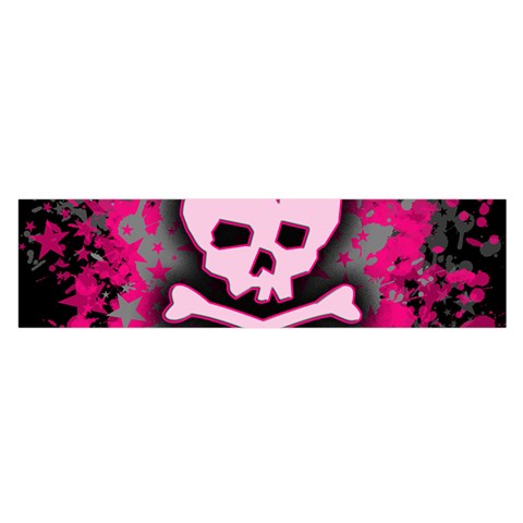 Pink Skull Star Splatter Satin Scarf (Oblong) from UrbanLoad.com Front