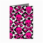 Pink Skulls & Stars Mini Greeting Cards (Pkg of 8)