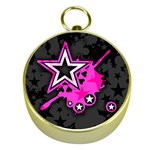 Pink Star Design Gold Compass