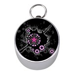 Pink Star Explosion Silver Compass (Mini)