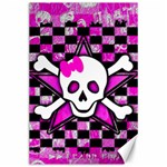 Pink Star Skull Canvas 24  x 36 
